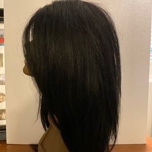 Silk top human blend wig